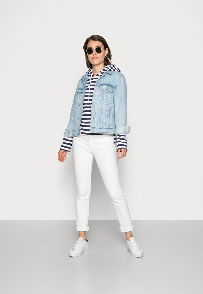 Sweat à Capuche Anna Field STRIPED LOOSE FIT Bleu Foncé Femme | CWA-1680751